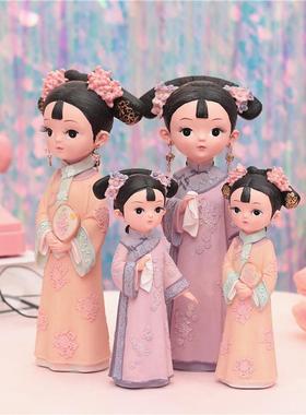 创意复古宫廷风吉祥女孩摆件格格摆设酒柜客厅卧室装饰工艺品礼品