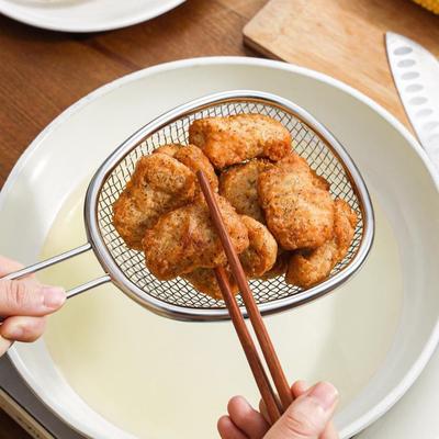 不锈钢油格捞勺漏勺厨房家用大号油炸滤油网捞勺沥水过滤网勺