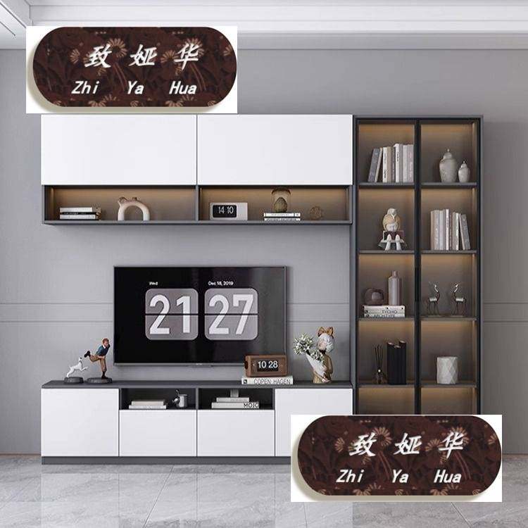 客厅北欧现代简约满墙储物柜新款电视柜一体组合轻奢背景墙柜整体,住宅家具,组合书柜,淘宝优惠券,粉丝福利购,淘宝优惠卷
