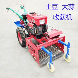 江苏邳州大蒜收获机手扶车前置挖土豆机湖北恩施刨蒜机101底盘带