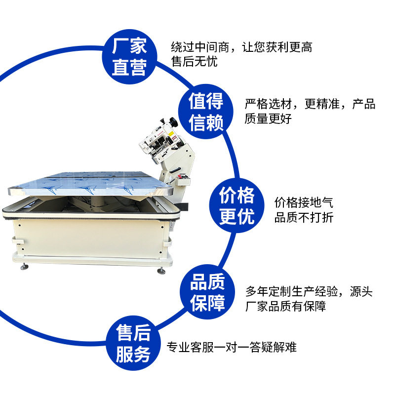 厂家批发半自动无梭机WB-3A 300U自动升降床垫围边机床垫缝纫机,生活电器,缝纫机/缝绣一体机,淘宝优惠券,粉丝福利购,淘宝优惠卷