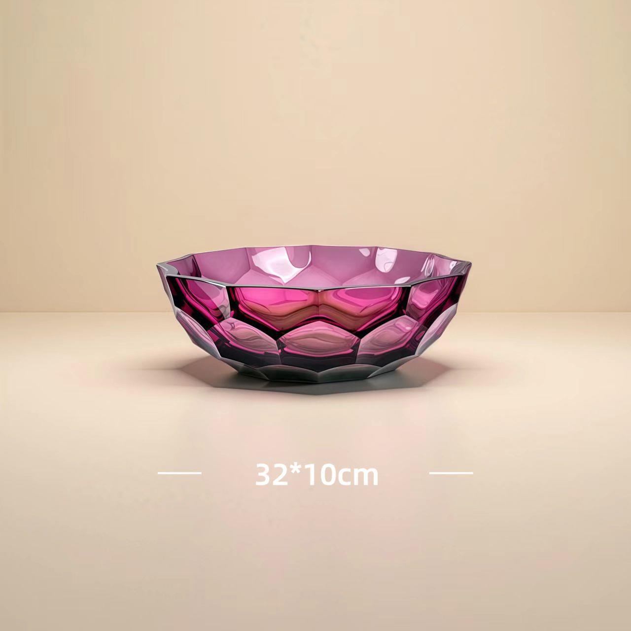 现代切面水晶玻璃花瓶插花水养梅瓶水晶摆件家居客厅装饰水培花器
