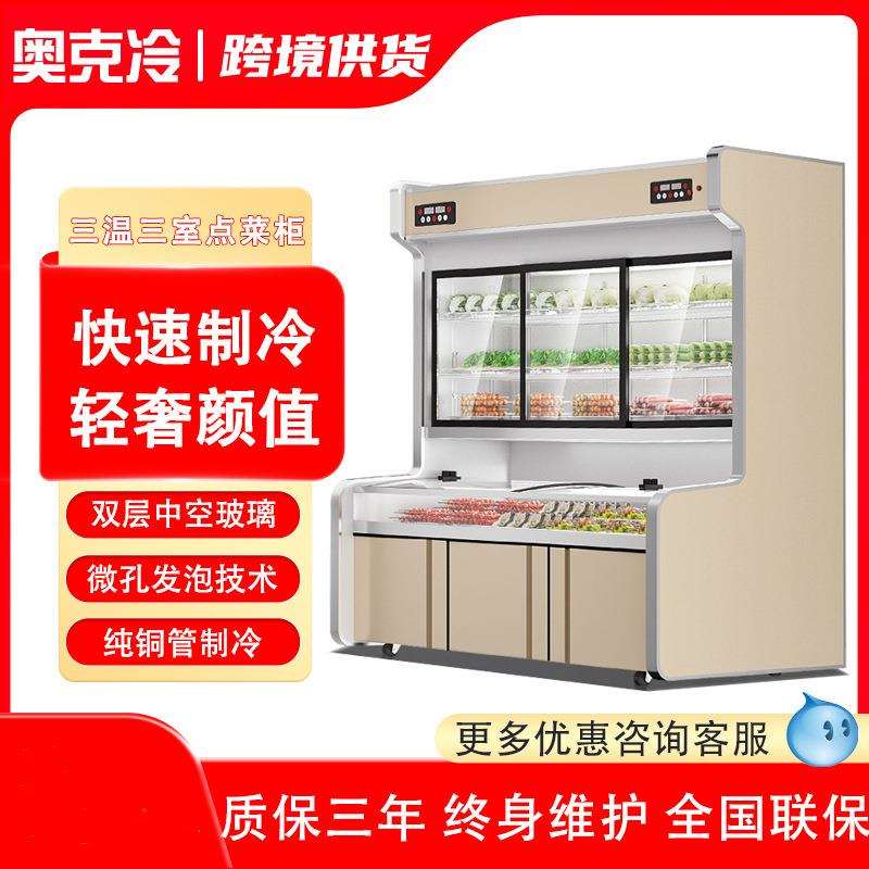 点菜柜商用三温三室风冷烧烤蔬菜串串保鲜柜冷藏冷冻麻辣烫展示柜