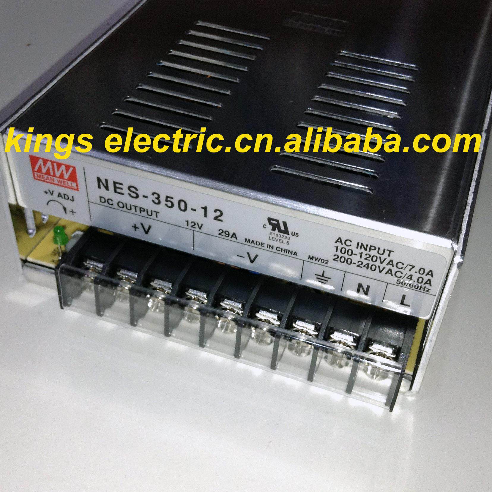 明纬LED电源 NES-350-12 12V/29A 3年质保(广州现货销售)