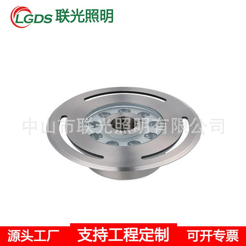 LED喷泉灯地漏水池灯12V24V七彩变色18W全不锈钢水底灯水下涌泉灯