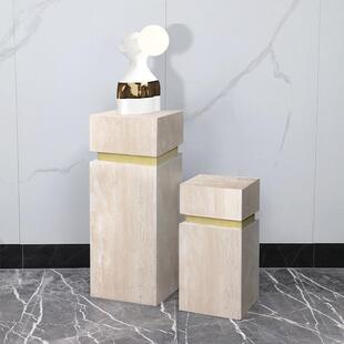 样板间售楼处酒店客厅电视柜旁落地玄关艺术展示台摆件大理石底座