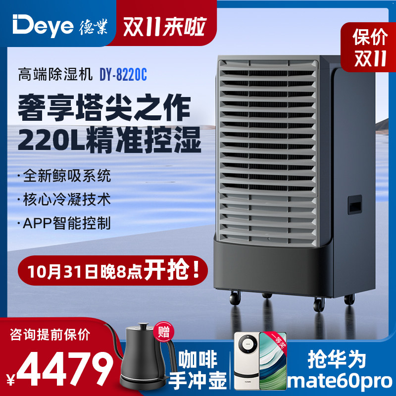 德业除湿机别墅地下室大功率除湿机停车场商用工业去湿器DY-8220C