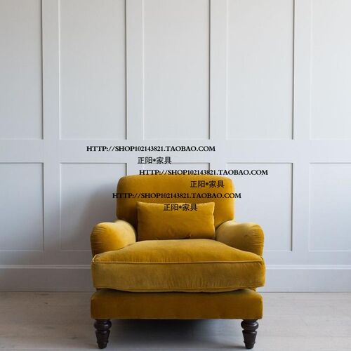 比利时法式乡村布艺单人双人三人位沙发样板房酒店咖啡厅家具超赞