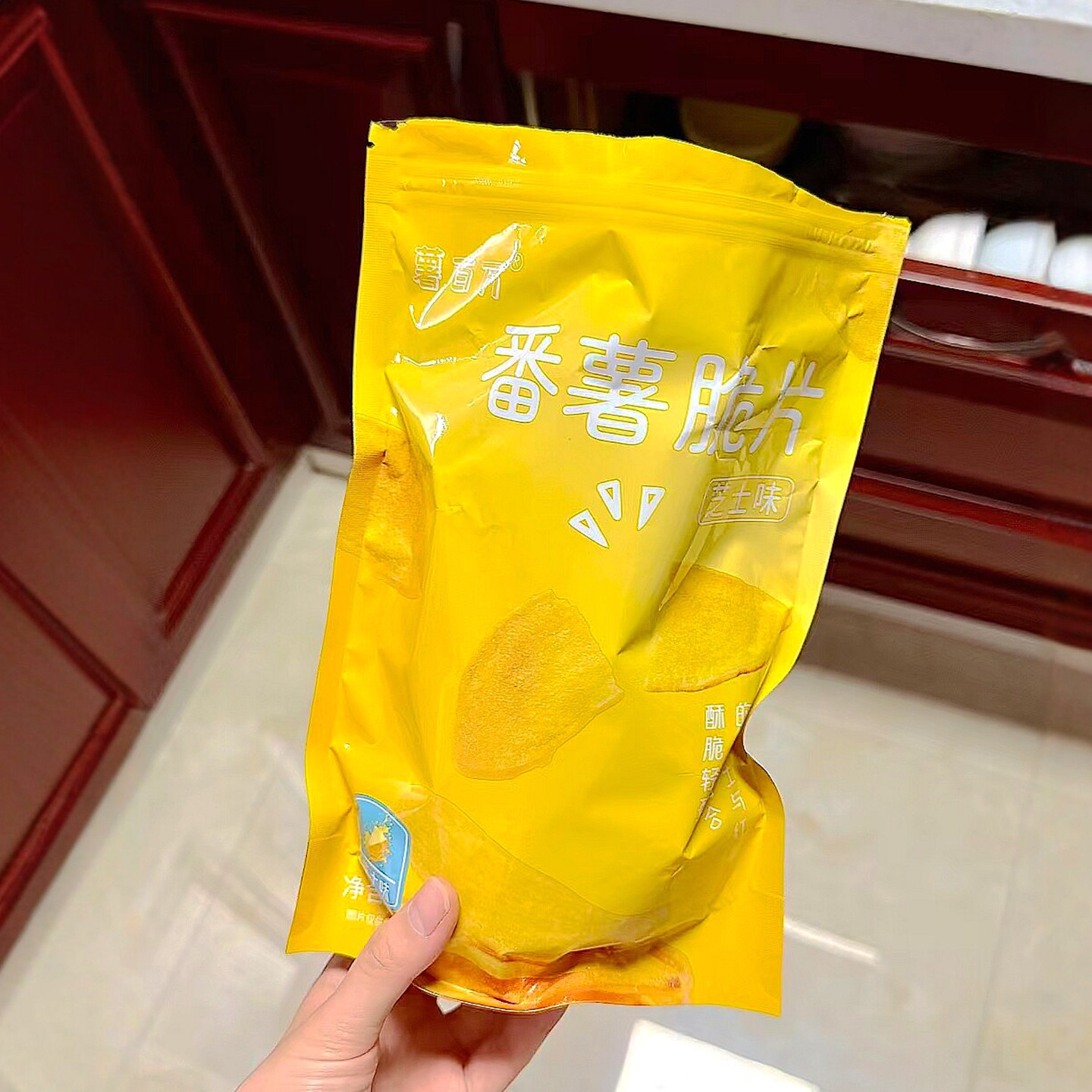 薯百万番薯脆片芝士甘梅蜂蜜258g大份原切酥脆番薯片追剧解馋零食