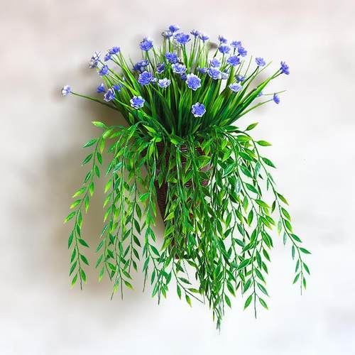 挂墙仿真假花绿植挂篮墙壁装饰室内壁挂塑料花草摆设墙面装饰花艺