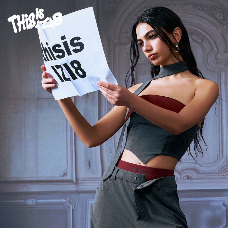 thisisIZI8辣妹风无肩带抹胸