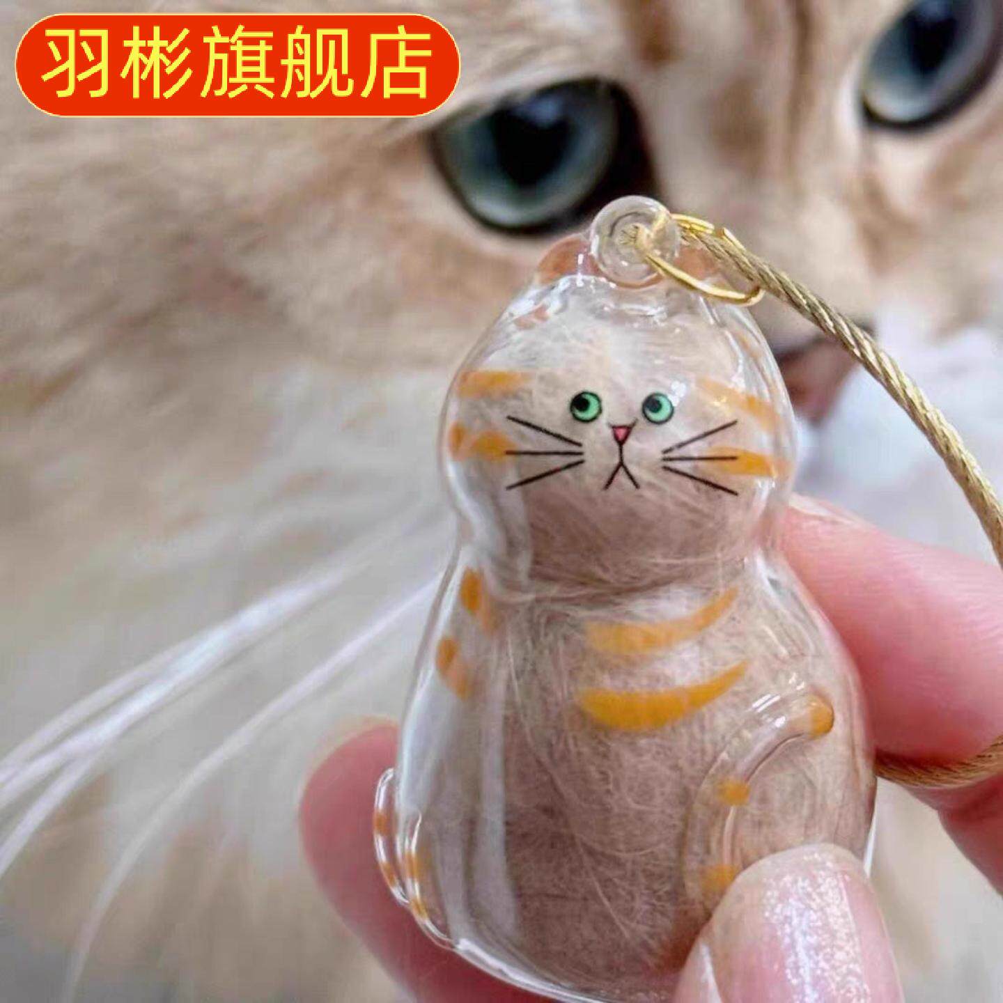 透明猫毛收纳盒吊饰扭蛋猫咪毛发