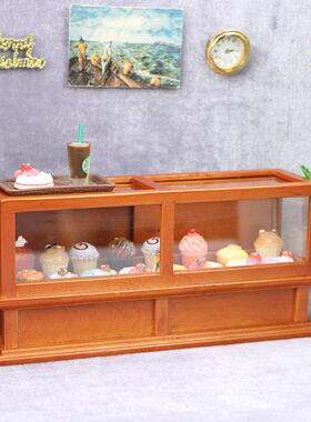 1:12娃娃屋dollhouse迷你家具商店微场景摆件棕黄色柜子展示柜