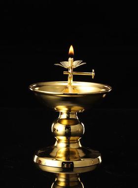 厂家直供合金酥油尚调光油灯圆通工艺佛堂用具油碟摆件