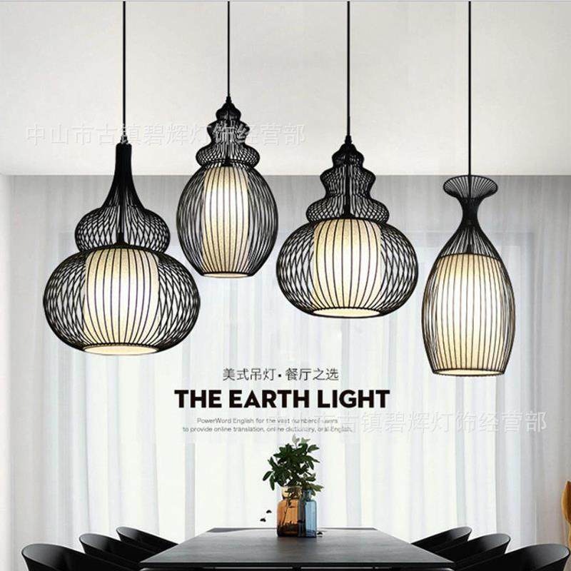 新古典中式鸟笼子吊灯创意餐厅咖啡厅吧台酒楼酒馆茶楼铁艺葫芦灯,家装灯饰光源,智能吊灯,淘宝优惠券,粉丝福利购,淘宝优惠卷