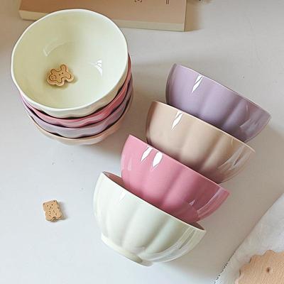 碗高颜值色釉米饭碗家用餐厅甜品碗釉下彩高级碗具创意ins风