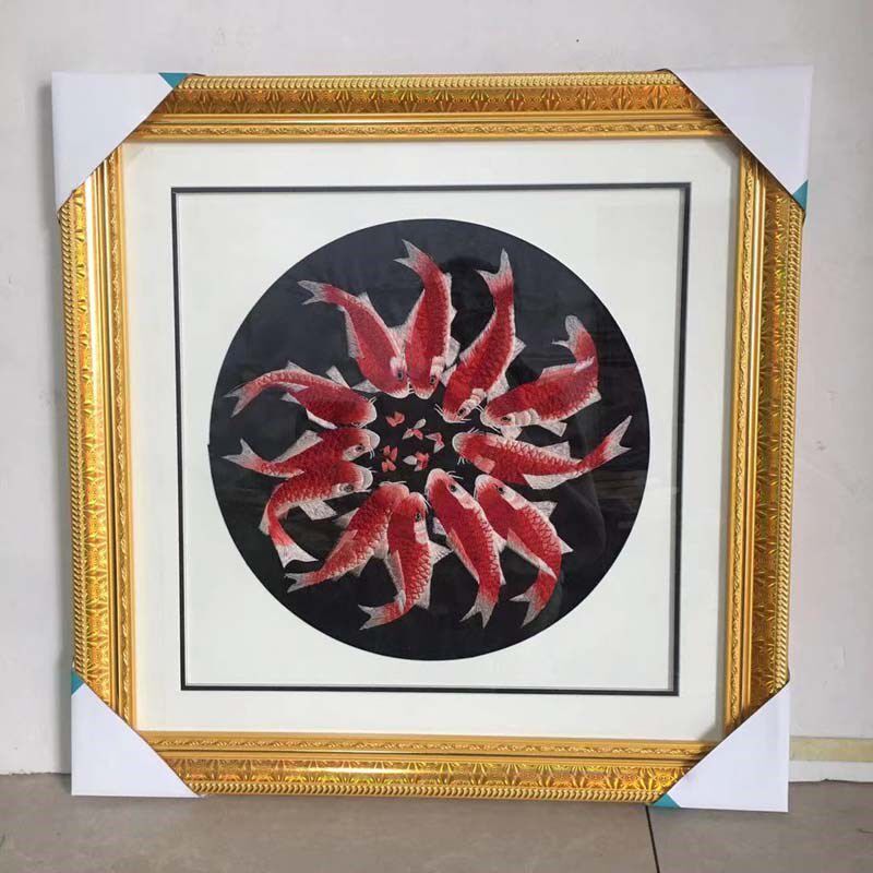 民族风刺绣挂画装饰画精品壁画客厅玄关组合挂画