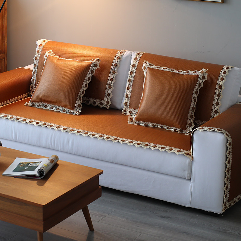 沙发垫夏季夏天款防滑客厅冰丝藤竹垫子2021夏季凉席沙发套罩定做