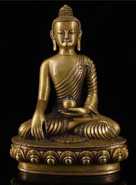 黄铜释迦摩尼释迦牟尼佛像摆件藏教用品