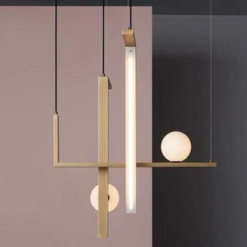北欧创意灯具 后现代极简客厅吊灯 复式楼别墅软装楼梯组合灯