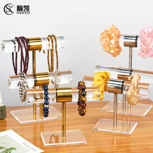 不锈钢首饰展示陈列道具高级感ins风 透明亚克力桌面展示架陈列架