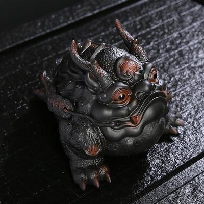 清溪紫陶手工大号金蟾茶宠客厅茶桌装饰摆件办公进财灵兽茶玩茶趣