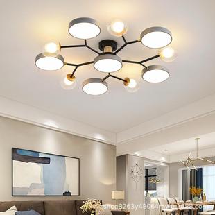 北欧客厅吸顶灯2021新款 现代简约大气灯具创意餐厅卧室马卡龙吊灯