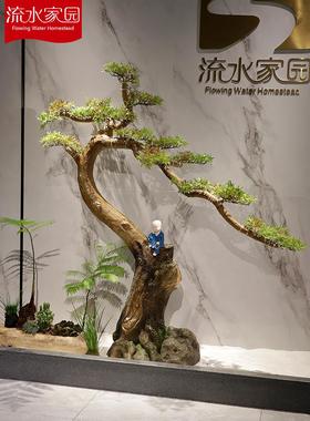 仿真迎客松摆件松树大型室外罗汉松美人松客厅摆件室内装饰造景