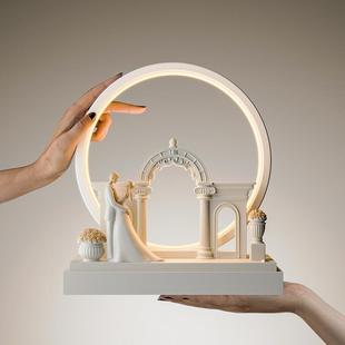 创意结婚情侣剪影灯摆件高级感高档卧室新婚订婚婚房布置氛围台灯