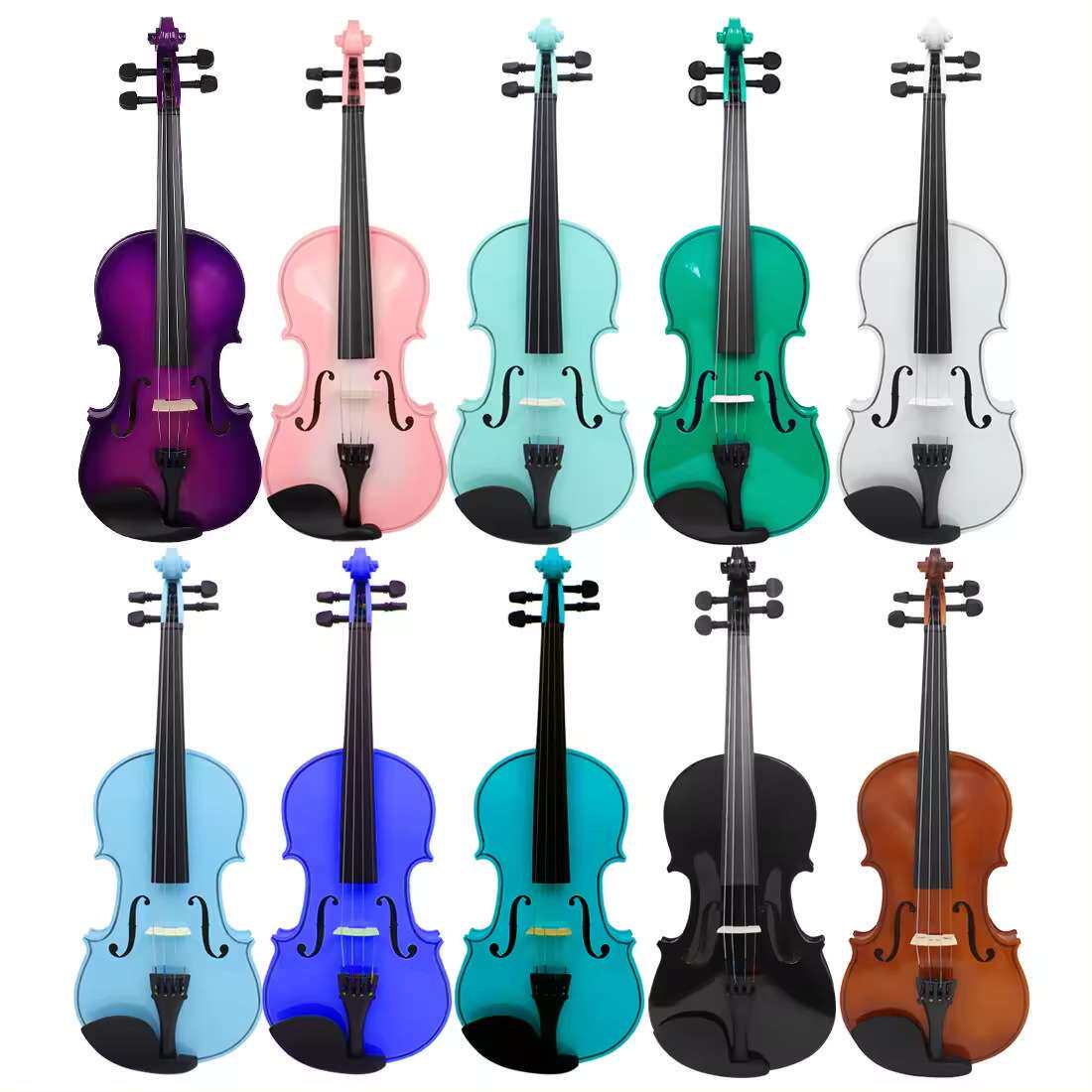 厂家直销彩色小提琴木质小提琴初学者成人儿童练习实木提琴violin