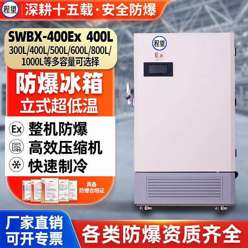 程望防爆冰箱立式超低温保存储存箱冰柜冷柜可400L升冷冻箱冰箱