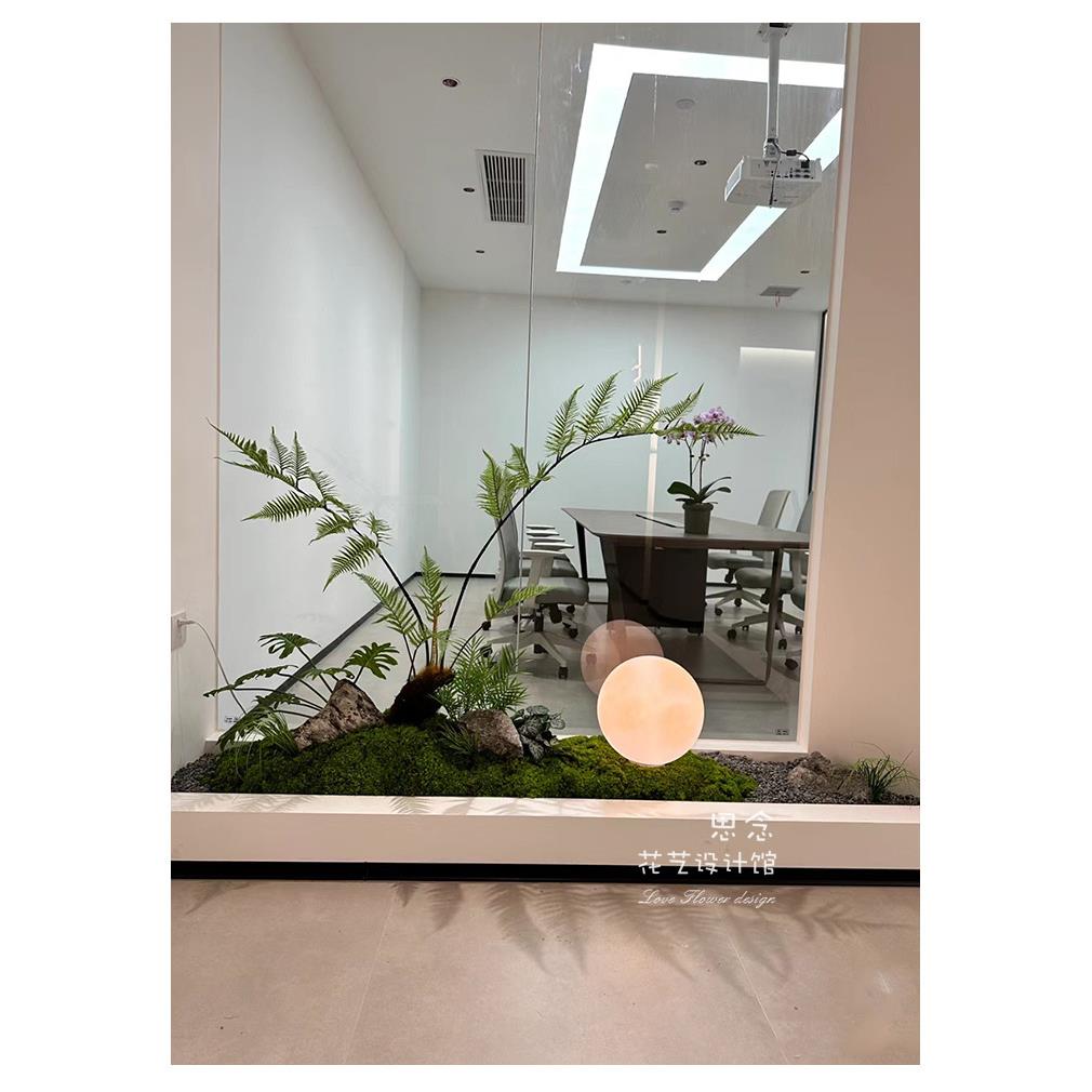花槽仿真苔藓蕨类简约装饰吊钟石块青苔设计师创意轻奢花艺