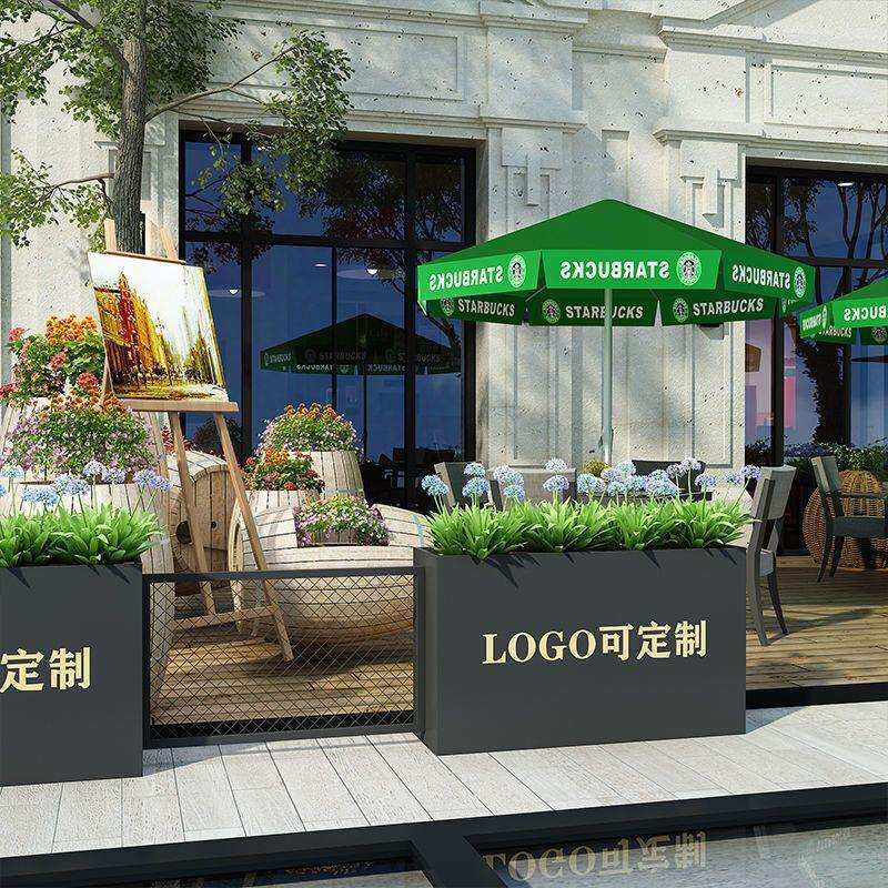 贰梦花槽室外庭院种植铁艺户外花箱组合围栏隔断广场花坛花卉