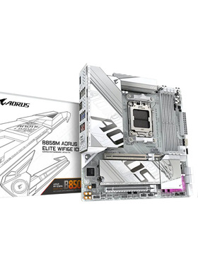 冰雕B850M AORUS ELITE WIFI6E ICE主板D5支持CPU 9700X 9800X3D