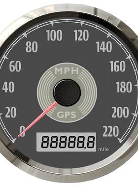 85mm GPS速度表里程表码表0-220KM/H MPH 改装车船通用仪表