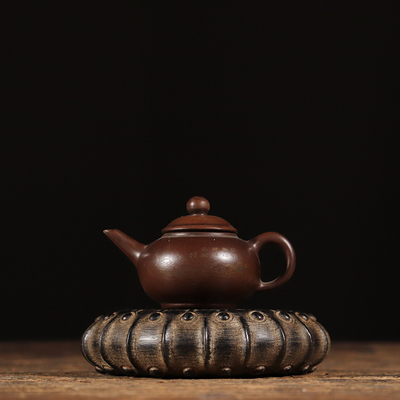 仿古石雕天然青石手工多棱石鼓民俗茶席装饰底座杯垫中式怀旧摆件