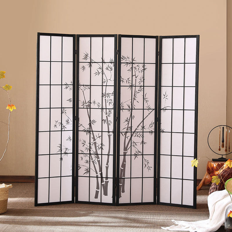 日式木质屏风客厅隔断松木家居玄关办公室饭店酒店办公折叠实木