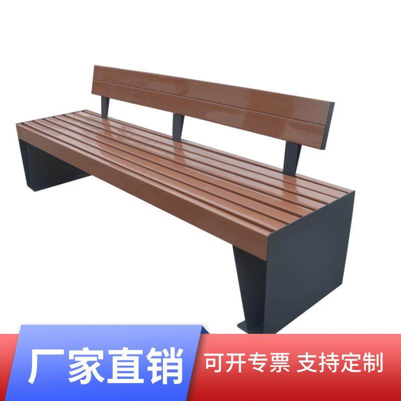 不锈钢商业广场美陈休闲椅公共座椅防腐木凳公园椅户外家具