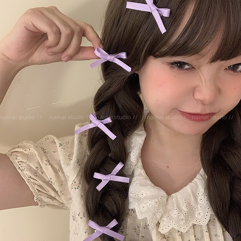 五个装～糖果色手作对夹蝴蝶结少女发夹女甜美清新发饰刘海夹碎发