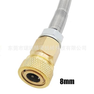 跨境M10*1螺纹50cm全弹簧高压管8mm母头过气管软管64mpa/9000psi