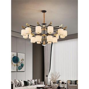 新中式楼梯长吊灯朝下客厅餐厅灯别墅复式楼大吊灯中国风中山灯具