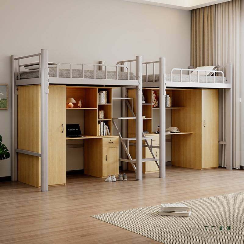 上床下桌组合床学校宿舍大学生高架上床下柜铁艺床职工公寓单人床,商业/办公家具,学校双层床/宿舍床,淘宝优惠券,粉丝福利购,淘宝优惠卷