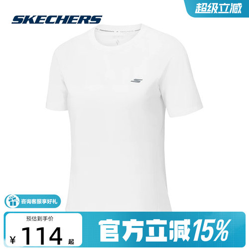 Skechers斯凯奇2026夏女士休闲运动舒适透气百搭短袖T恤 P226W073