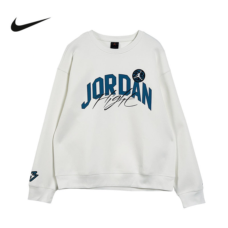 Jordan耐克男卫衣26春新款字母印花红色圆领针织套头衫IU5376-133