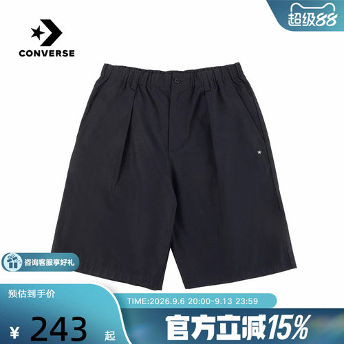 Converse匡威2026秋男梭织短裤宽松舒适运动休闲五分裤MCK063-023