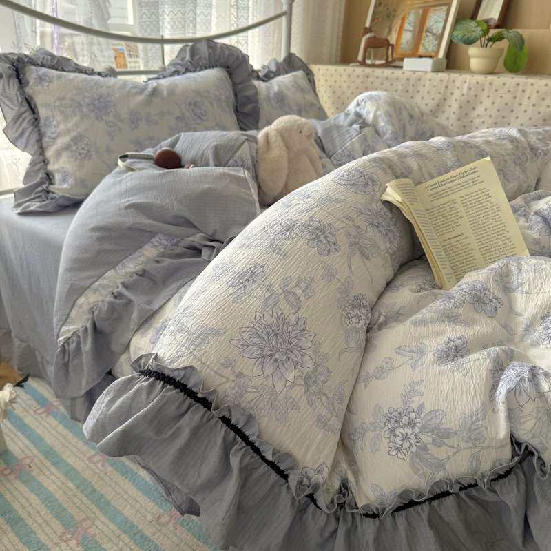 法式花边款纯棉四件套复古田园风被罩全棉公主风床单三件套床品,3C数码配件,其它配件,淘宝优惠券,粉丝福利购,淘宝优惠卷
