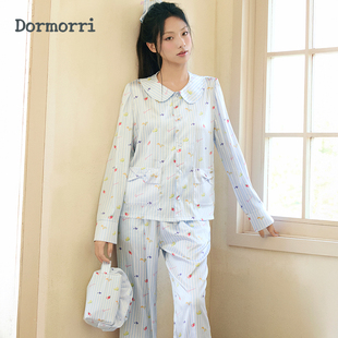 Dormorri躲梦里【赵钰琪七七同款】南法水果园缎面睡衣套装法式