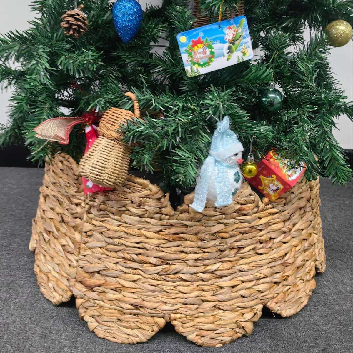 新款手工苏格兰风圣诞树裙圣诞树围底座装饰树篮子圆框藤编,3C数码配件,其它配件,淘宝优惠券,粉丝福利购,淘宝优惠卷