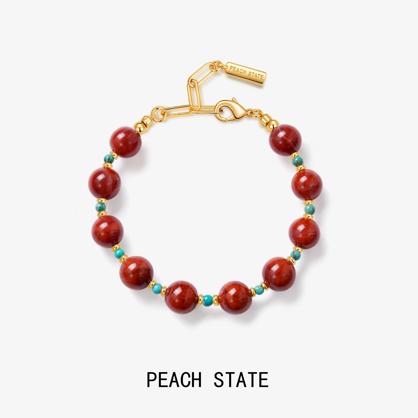 PEACHSTATE火焰南红绿松石手链