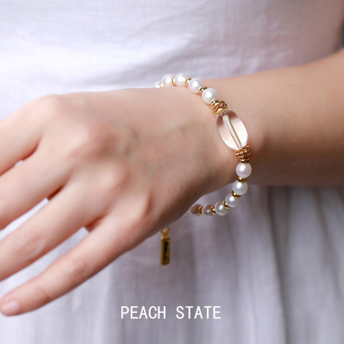 PEACHSTATE天然珍珠白水晶手链